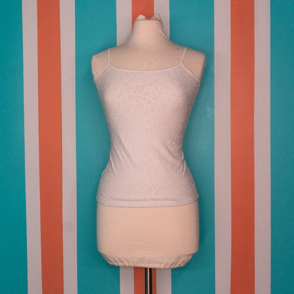 Loft White Flower Textured Camisole